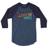 Rainbow Vibes 3/4 sleeve raglan shirt