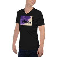 Purple Vibes Unisex Short Sleeve V-Neck T-Shirt