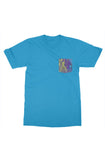 Blue yellow purple pour art gildan mens t shirt