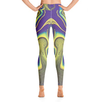 Purple Pour Art Yoga Leggings