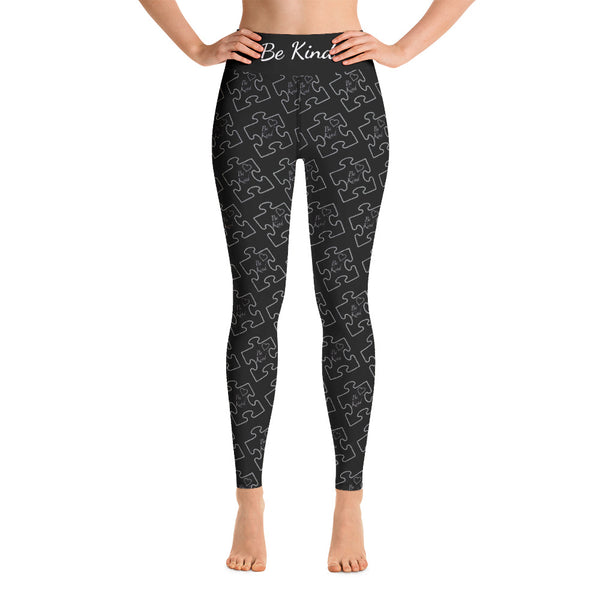 Be Kind Black and White Yoga Leggings