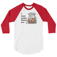 Cookie 3/4 sleeve raglan shirt