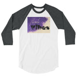 Purple vibes 3/4 sleeve raglan shirt