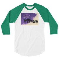 Purple vibes 3/4 sleeve raglan shirt
