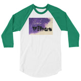 Purple vibes 3/4 sleeve raglan shirt