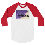 Purple vibes 3/4 sleeve raglan shirt