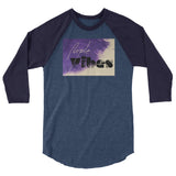 Purple vibes 3/4 sleeve raglan shirt