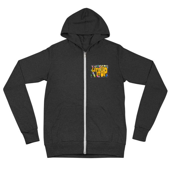 Lite it Up Unisex zip hoodie