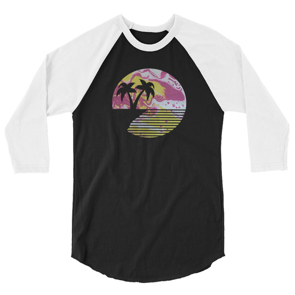 Palm Tree 3/4 sleeve raglan shirt