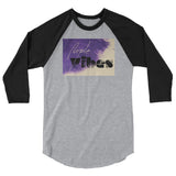 Purple vibes 3/4 sleeve raglan shirt