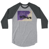 Purple vibes 3/4 sleeve raglan shirt
