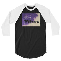 Purple vibes 3/4 sleeve raglan shirt