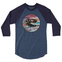 Dino Skull 3/4 sleeve raglan shirt