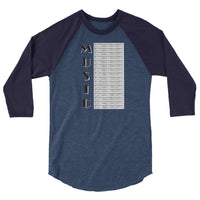 Music 3/4 sleeve raglan shirt
