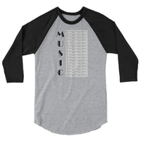 Music 3/4 sleeve raglan shirt