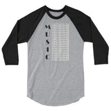 Music 3/4 sleeve raglan shirt