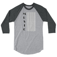 Music 3/4 sleeve raglan shirt