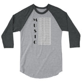 Music 3/4 sleeve raglan shirt