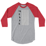 Music 3/4 sleeve raglan shirt