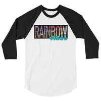 Rainbow Vibes 3/4 sleeve raglan shirt