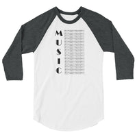 Music 3/4 sleeve raglan shirt