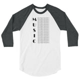 Music 3/4 sleeve raglan shirt