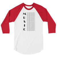 Music 3/4 sleeve raglan shirt