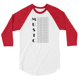Music 3/4 sleeve raglan shirt