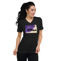 Purple Vibes Unisex Short Sleeve V-Neck T-Shirt