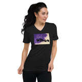 Purple Vibes Unisex Short Sleeve V-Neck T-Shirt