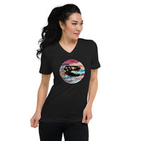 Dino Skull Unisex Short Sleeve V-Neck T-Shirt