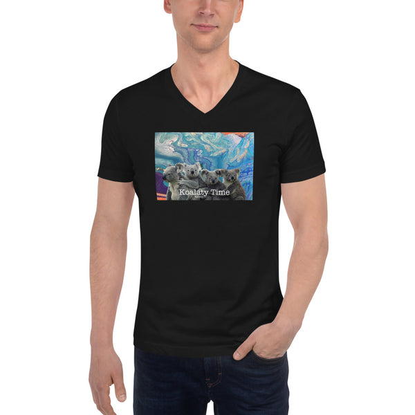 Koalaty Time Unisex Short Sleeve V-Neck T-Shirt