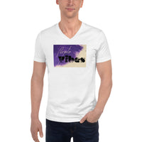 Purple Vibes Unisex Short Sleeve V-Neck T-Shirt