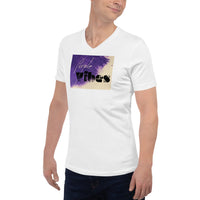 Purple Vibes Unisex Short Sleeve V-Neck T-Shirt