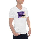 Purple Vibes Unisex Short Sleeve V-Neck T-Shirt